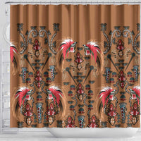Terracotta Bird of Batik Papua Shower Curtain Exotic Natural Wealth of Papua LT9 - Polynesian Pride