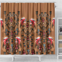 Terracotta Bird of Batik Papua Shower Curtain Exotic Natural Wealth of Papua LT9 - Polynesian Pride