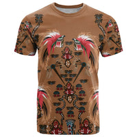 Terracotta Bird of Batik Papua T Shirt Exotic Natural Wealth of Papua LT9 Gold - Polynesian Pride