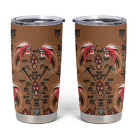 Terracotta Bird of Batik Papua Tumbler Cup Exotic Natural Wealth of Papua LT9 Gold - Polynesian Pride