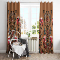 Terracotta Bird of Batik Papua Window Curtain Exotic Natural Wealth of Papua LT9 - Polynesian Pride
