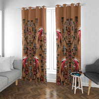 Terracotta Bird of Batik Papua Window Curtain Exotic Natural Wealth of Papua LT9 With Grommets Gold - Polynesian Pride