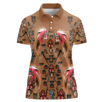 Terracotta Bird of Batik Papua Women Polo Shirt Exotic Natural Wealth of Papua - Polynesian Pride