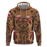 Terracotta Bird of Batik Papua Zip Hoodie Exotic Natural Wealth of Papua LT9 Pullover Hoodie Gold - Polynesian Pride