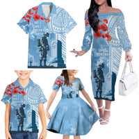FSM Verterans Day Family Matching Off The Shoulder Long Sleeve Dress and Hawaiian Shirt Their Lives Your Freedom LT9 - Polynesian Pride