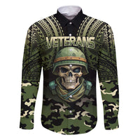 Veterans Day Family Matching Off Shoulder Maxi Dress and Hawaiian Shirt War Never Leaves A Veteran Proud Military LT9 Dad's Shirt - Long Sleeve Black - Polynesian Pride