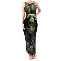 Veterans Day Family Matching Tank Maxi Dress and Hawaiian Shirt War Never Leaves A Veteran Proud Military LT9 Mom's Dress Black - Polynesian Pride