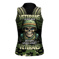Veterans Day Women Sleeveless Polo Shirt War Never Leaves A Veteran Proud Military LT9 - Polynesian Pride