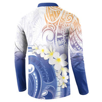 Marshall Islands Manit Day Button Sweatshirt Plumeria and Polynesian Tribal LT9 - Polynesian Pride