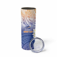 Marshall Islands Manit Day Skinny Tumbler Plumeria and Polynesian Tribal LT9 - Polynesian Pride