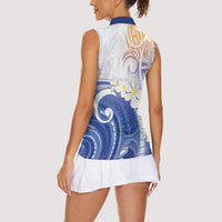 Marshall Islands Manit Day Women Sleeveless Polo Shirt Plumeria and Polynesian Tribal LT9 - Polynesian Pride