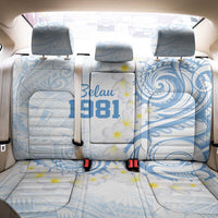 Palau 1981 Tribal Tattoo Back Car Seat Cover with Belau Plumeria Flowers LT9 - Polynesian Pride