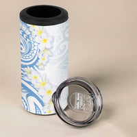 Palau 1981 Tribal Tattoo 4 in 1 Can Cooler Tumbler with Belau Plumeria Flowers LT9 - Polynesian Pride