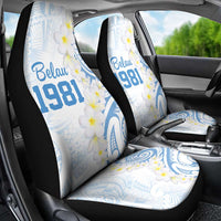 Palau 1981 Tribal Tattoo Car Seat Cover with Belau Plumeria Flowers LT9 - Polynesian Pride