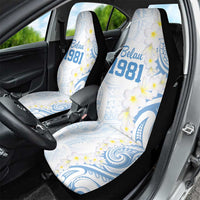 Palau 1981 Tribal Tattoo Car Seat Cover with Belau Plumeria Flowers LT9 - Polynesian Pride