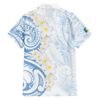 Palau 1981 Tribal Tattoo Family Matching Off Shoulder Short Dress and Hawaiian Shirt with Belau Plumeria Flowers LT9 - Polynesian Pride