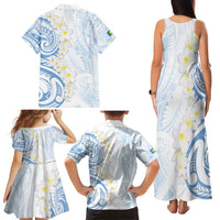 Palau 1981 Tribal Tattoo Family Matching Tank Maxi Dress and Hawaiian Shirt with Belau Plumeria Flowers LT9 - Polynesian Pride