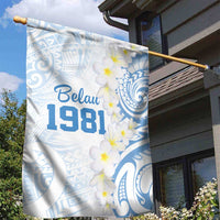 Palau 1981 Tribal Tattoo Garden Flag with Belau Plumeria Flowers LT9 - Polynesian Pride