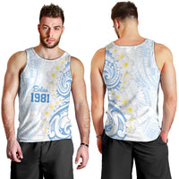 Palau 1981 Tribal Tattoo Men Tank Top with Belau Plumeria Flowers LT9 - Polynesian Pride