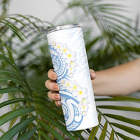 Palau 1981 Tribal Tattoo Skinny Tumbler with Belau Plumeria Flowers LT9 - Polynesian Pride