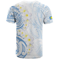 Palau 1981 Tribal Tattoo T Shirt with Belau Plumeria Flowers LT9 - Polynesian Pride