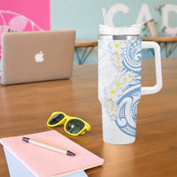 Palau 1981 Tribal Tattoo Tumbler With Handle with Belau Plumeria Flowers LT9 - Polynesian Pride
