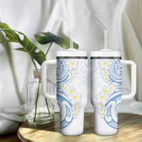 Palau 1981 Tribal Tattoo Tumbler With Handle with Belau Plumeria Flowers LT9 - Polynesian Pride