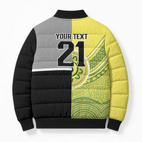 Custom Cricket AUNZ Spirit Bomber Puffer Jacket Aussie New Zealand Retro Edition - Polynesian Pride