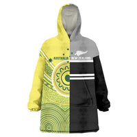 Custom Cricket AUNZ Spirit Wearable Blanket Hoodie Aussie New Zealand Retro Edition LT9 One Size Black - Polynesian Pride