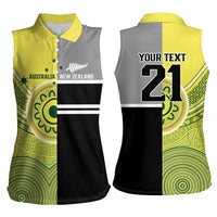 Custom Cricket AUNZ Spirit Women Sleeveless Polo Shirt Aussie New Zealand Retro Edition LT9 - Polynesian Pride