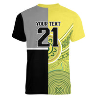 Custom Cricket AUNZ Spirit Women V-Neck T-Shirt Aussie New Zealand Retro Edition LT9 - Polynesian Pride