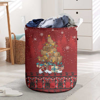 Funny Kiwi Bird Xmas Tree Laundry Basket New Zealand Tribal Christmas Spirit LT9 Red - Polynesian Pride