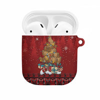 Funny Kiwi Bird Xmas Tree AirPods Case New Zealand Tribal Christmas Spirit LT9 Red - Polynesian Pride