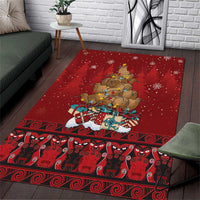 Funny Kiwi Bird Xmas Tree Area Rug New Zealand Tribal Christmas Spirit - Polynesian Pride