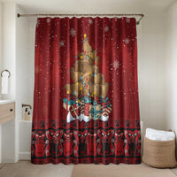 Funny Kiwi Bird Xmas Tree Bathroom Set New Zealand Tribal Christmas Spirit LT9 Shower Curtain Only Red - Polynesian Pride