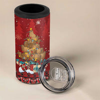 Funny Kiwi Bird Xmas Tree 4 in 1 Can Cooler Tumbler New Zealand Tribal Christmas Spirit LT9 - Polynesian Pride