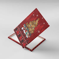 Funny Kiwi Bird Xmas Tree Canvas Wall Art New Zealand Tribal Christmas Spirit LT9 With Frame Red - Polynesian Pride