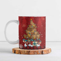Funny Kiwi Bird Xmas Tree Ceramic Mug New Zealand Tribal Christmas Spirit LT9 Red - Polynesian Pride
