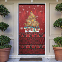 Funny Kiwi Bird Xmas Tree Door Cover New Zealand Tribal Christmas Spirit LT9 Red - Polynesian Pride