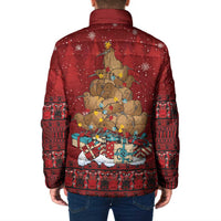 Funny Kiwi Bird Xmas Tree Padded Jacket New Zealand Tribal Christmas Spirit LT9 - Polynesian Pride