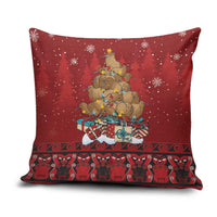 Funny Kiwi Bird Xmas Tree Pillow Cover New Zealand Tribal Christmas Spirit LT9 Red - Polynesian Pride