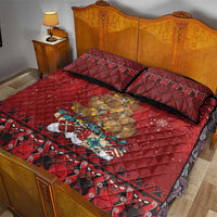 Funny Kiwi Bird Xmas Tree Quilt Bed Set New Zealand Tribal Christmas Spirit LT9 - Polynesian Pride