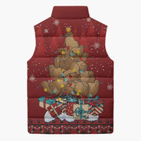 Funny Kiwi Bird Xmas Tree Sleeveless Puffer Jacket New Zealand Tribal Christmas Spirit LT9 - Polynesian Pride