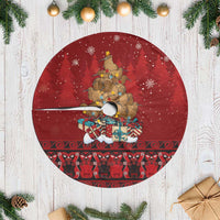Funny Kiwi Bird Xmas Tree Tree Skirt New Zealand Tribal Christmas Spirit LT9 Casual Red - Polynesian Pride