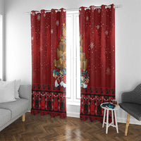 Funny Kiwi Bird Xmas Tree Window Curtain New Zealand Tribal Christmas Spirit LT9 With Grommets Red - Polynesian Pride