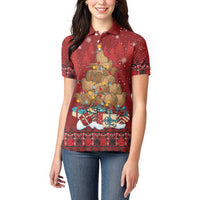 Funny Kiwi Bird Xmas Tree Women Polo Shirt New Zealand Tribal Christmas Spirit LT9 - Polynesian Pride