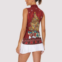 Funny Kiwi Bird Xmas Tree Women Sleeveless Polo Shirt New Zealand Tribal Christmas Spirit LT9 - Polynesian Pride