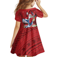 Funny Santa Riding Shark Family Matching Mermaid Dress and Hawaiian Shirt Polynesian Tribal Christmas Spirit LT9 - Polynesian Pride