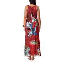 Funny Santa Riding Shark Family Matching Tank Maxi Dress and Hawaiian Shirt Polynesian Tribal Christmas Spirit LT9 - Polynesian Pride