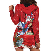 Funny Santa Riding Shark Hoodie Dress Polynesian Tribal Christmas Spirit LT9 - Polynesian Pride